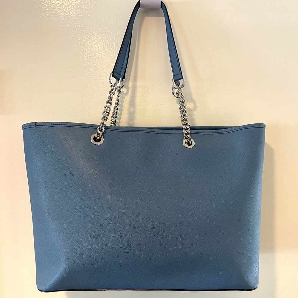 Michael Kors large leather slate blue tote